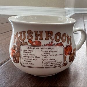 Vintage Cream of Mushroom Soup Recipe Ceramic Mug with Handle